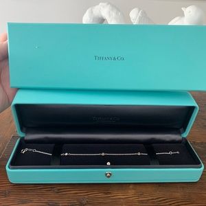 Tiffany bracelet white gold with three diamonds - new